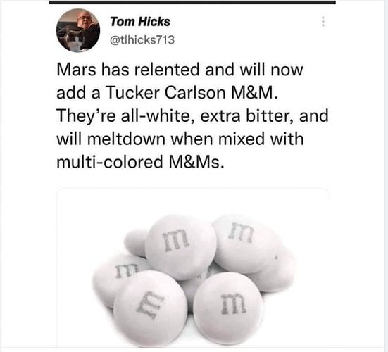 tucker carlson M&M