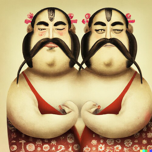 DALL·E 2022-10-21 17.29.17 - sumo wrestlers with gigantic moustaches digital art
