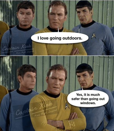 going outdoors startrek